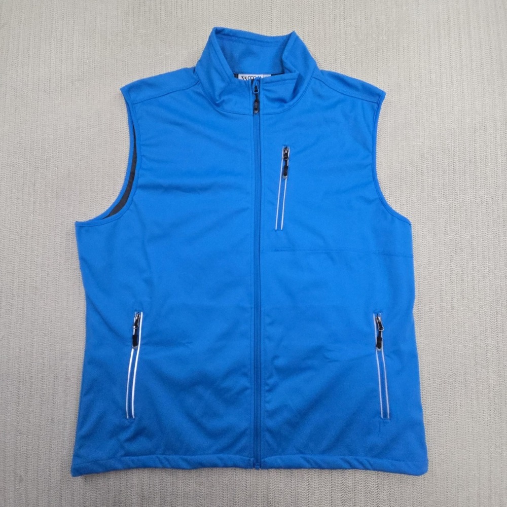 33,000 Ft Vest Mens 2XL Blue Softshell Full Zip Cycling Running 23SF1098-059